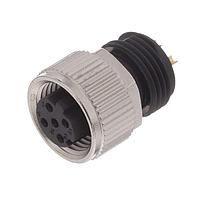 Amphenol LTW M12D-04BFFA-SL8001 Straight M12 Circular Metric Connector, D Code, Metal, 4A, 04 pins, Female Connector, Female Contact, Straight, Screw Thread, Solder, Field Installable, F4.5 - F6.5mm, IP68 Mated