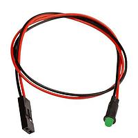BIVAR PM3GDLW9.0-CC Indicators Panel Mount LED Assembly, 3mm Green LED with Diffused Lens, 9 In. Wire, .100 Connector.