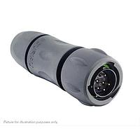 Eaton Souriau-Sunbank UTSX6JC10E98PX Plugs Plug, with cable gland backshell, with 6 male solder contacts, IP68/69K in unmated conditions, keying X