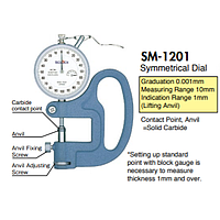 TECLOCK SM-1201 Dial Thickness Gauge (10mm / 0.001mm)