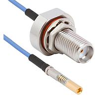 Amphenol SV Microwave FBSMA-047-S16DSMPS-060 RF Cable Assemblies SMA BKHD F SMPS (Size 16) 6"Cable