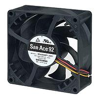 Sanyo Denki 9RA0924J1001 Axial DC Axial Fan, 92x92x38mm, 24VDC, 116CFM, 0.77"H2O, 3x Wire, Low Noise, Tach