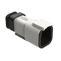 Amphenol SINE Systems ATM04-6P-SR01WT Connectors 6 Position, Receptacle, Pin, Strain Relief End Cap, White Body