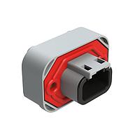 Amphenol SINE Systems ATM15-3P-BM04 3-Way Str Flng Mnt PCB Rcp 3POS Gry Tin Cont