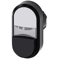 SIEMENS A6X30137711 Flat/Raised Button ILLUMINATED TWIN PUSHBUTTON. WHITE.BLACK