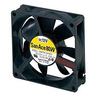 Sanyo Denki 9WP0824S4D01 Axial DC Axial Fan, 80x80x25mm, 24VDC, Splash Proof, Locked Rotor Sensor