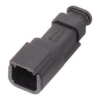 Amphenol SINE Systems ATM04-2P-SR01BK Connectors 2-way Receptacle, Female, with Strain Relief End Cap, Black Body