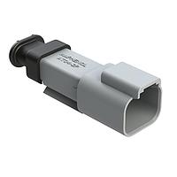 Amphenol SINE Systems AT04-2P-SR01GRY Receptacle 2-Way Receptacle Male Connector with Standard Seal, Gray