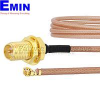 Fairview FMCA1020 RP SMA Female Bulkhead to UMCX 2.5 Plug Cable RG178-DS Coax and RoHS Compliant