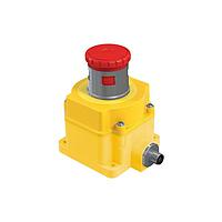 Banner Engineering SSA-EB1MLYRP-12ED1Q8 Push Turn Emergency Stop: Flush Mounting 44 mm Lockable Push Button; Environ. Rating: IP65; Lighted; Color: Yellow, Red Solid/Flashing; 2 N.C. Safety Contacts; 1 N.O. aux. Contacts; 8-pin M12 QD