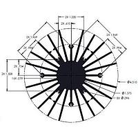 Wakefield Thermal 19754-M-AB W/ANO Heatsinks Radial Fin Heat Sink for LED, 7.5 Inch Fin with Black Anodized