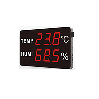 HUATO HE218A-TH+A01 LED display Thermometer Hygrometer/Data Logger (38.5 × 24.2 × 4.6 cm, Visual range: 20M, External alarm device A01)
