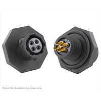 Eaton Souriau-Sunbank UTS78E4SM12 Receptacles Plastic threaded receptacle, without backshell, with 4 female solder contacts, IP68/69K in unmated conditions