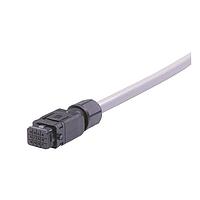 HARTING 33501300304050 Rectangular Cable Assemblies Han 1A 12pin IP65 single ended Cable Assembly, unshielded, female, locking lever version (order lever separate), 12x26AWG(0.34mm), PVC gray, 5.0m