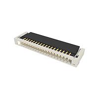 Amphenol FCI 10051922-1810ELF Connectors 0.50mm Flex Connector, VLL Series, 18 Position, Lower Side Contact, Side Entry Surface Mount ZIF Connector, Lead Free Type.