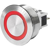 Schurter 3-148-420 LED Pushbutton Switch MSMII-19 Indicator Switch, RGB Ring Illumination, Stainless Steel Housing, IP67, Supply Voltage 5 VDC, VDC,  Solder Terminals