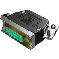 Amphenol Positronic RD25S00LVLC-538.0 Receptacle D-Sub Female Connector 25P Crimp Cadmium Shell Backshell Assembly Lock Lever