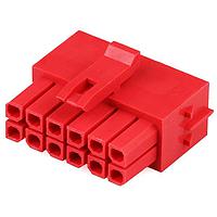Molex 206461-1202 Receptacle Housing Micro-Fit+ Versa Color Rec Housing Dual Row 12 Ckts GloWire Red