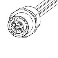 Molex 120502-0008 Power Supply Cable M12 PWR RECEPT 4P TC FE STR 0.5M M16 FM