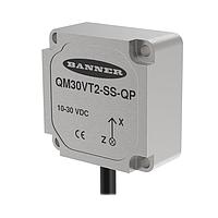 Banner Engineering QM30VT2-SS-QP Vibration and Temperature Sensors Vibration and Temperature Sensor; Modbus Slave Device via RS-485; 150 mm (6 in) M12 Pigtail QD; Stainless Steel IP69K Housing