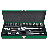 TOPTUL GCAD2003 20PCS 3/8" DR. 12PT Socket Set (20 pcs, 3/8'', 12 PT)