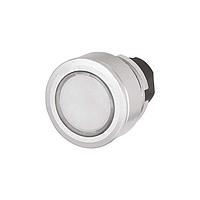 EAO 46-2234.4FK0.000 Round Actuator, oe 30.5 mm, oe 35 mm, flush, illuminative, White, Plastic, transparent, round, Silver, Aluminium, Maintained, IP65, IK04