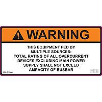 HellermannTyton 596-01000 Labels Solar Label, EQUIPMENT FED MULTIPLE SOURCES, 4.12" X 2.0", VL, Orange, 50/roll