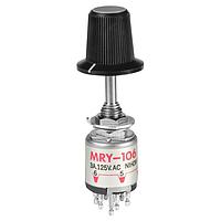 NKK Switches MRY106-CH Rotary Switches SP 6 POS SHAFT ACTR TURRET GRAY TIP KNOB