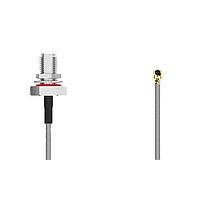 GCT (Global Connector Technology) CAB412RF-0100-A-1-E RF Cable Assemblies I-Pex MHF I2SMA STRJck R Mt stainless IP68/69 EPDM ORing 3GHz 100mm RG178
