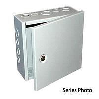 Bud Industries JBH-4958-KO Knockout Hinged Junction Box with Knockouts (10 X 8 X 4 In)