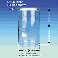 SciLab SL.Re2185 DURAN-glass F/B Vacu./Pressure Vessel, DN 100 Vessel, - 1,000~1,300㎖.