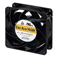 Sanyo Denki 9WL1424H5D001 Axial Fan, 140x140x51mm, 24VDC, Splash/Dust Proof, 100Khr, Ribless, Lock Sensor, IP68