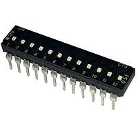 CTS Electronic Components 210-12LPSF DIP Switches THROUGH HOLE, GOLD FLASH DIP SWITCH, 12-POLE, LOW PROFILE ACTUATOR, BOTTOM SEAL, OFF, TUBE PACK