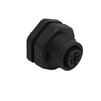 Wurth Elektronik 643220100604 Receptacles WRCIRC M12 Screw Coding A Panel PCB Plastic Straight with Panel Nut PG9 Female connector, polarity 4