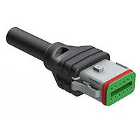 Amphenol SINE Systems AT06GY-12SA-N-TPE-M1 Single Ended 12 Position Plug Single-Ended Molded Cable Assembly. Black TPE, Uses Connector  AT06-12SA, 1 Meter Length