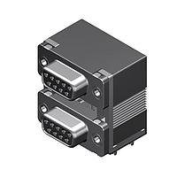 Molex / FCT 173114-1008 Dual Port D-Sub Connectors FCT DPORT 09 RCPT / 09 RCPT W/HOOD