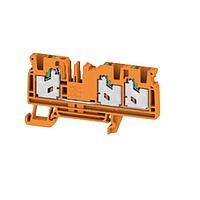Weidmuller 3023540000 Feed Through S2C 4 OR, Feed-through terminal block, SNAP IN, orange, 4 mm, 32 A, 1000 V, Number of connections: 2, Number of levels: 1, TS 35, V-0, Wemid, 130 C
