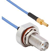 Amphenol SV Microwave FBSMA-047-P16DSMPS-060 RF Cable Assemblies SMA BKHD F SMPS (Size 16) 6"Cable