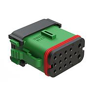 Amphenol SINE Systems AT16-15SC-EK02 Connectors 15 Position Plug, Socket,Keyed C, End Cap, Reduced Diameter Seal, Green