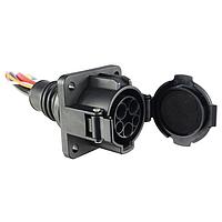 KS Terminals VCSU2A080E0 Cover Plates UL2251, 240V, 80A, Single-phase, Vehicle Inlet, Left-opened Dust Cover, 1-meter Cable Length