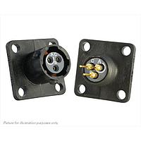 Eaton Souriau-Sunbank UTS08D3AS Receptacles Plastic square flange receptacle, without backshell, with 3 female PCB contacts, IP68/69K in unmated conditions