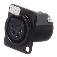 Amphenol Audio AC4FDZB-AU Connectors 4 Pole XLR Female Chassis Mount D Type Gold Plated Machined Contact Black Finish