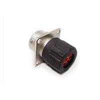 Amphenol SINE Systems RT00188PNHEC03 Connectors 8 Position Square Flange Receptacle, Male, Shell Size 18, Silicone Seal, and End Cap with Individual Wire Sealing