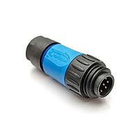 Amphenol Tuchel C016 30H006 200 10 Connectors 6+PE MALE STRT BLUE SOLDER GLD CONTACT