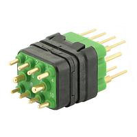 Eaton Souriau-Sunbank 8MQ2M9910RD046E Modular Connectors - Push Pull MQuick module, unsealed, with male straight PCB contacts, tin lead free plated