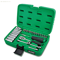 TOPTUL GCAI2501 Professional Grade 1/4" DR. Flank Socket Set (25 pcs)