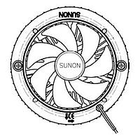 Sunon LA003-015A82DN Fansinks LED Fansink, Cooling Module, 86x40.4mm Round, 12VDC, 0.34W, 16.5dBA, Vapo