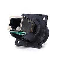 Amphenol LTW RCP-5SPFFH-SSU7001 Circular Backshell RJ, Middle Size, Plastic, 1.5A, Cat 5e, Square, Screw Thread, Jack 180  (Horizontal), Receptacle, IP67 Unmated