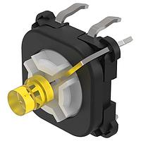 EAO 70-220.4S Tactile Switches Switching element with illumination PCB Momentary 42V AC/DC .1A Gold Contacts, Single-LED yellow 2.9 V DC @20 mA