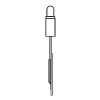 BIVAR ELM22003RDT LED Circuit Board Indicators Vertical LED Assembly, 0.200 in. Length, 3mm LED, 2 Lead Single Color, Red, Diffused Lens, Black PVC Alloy, Tape/Reel.